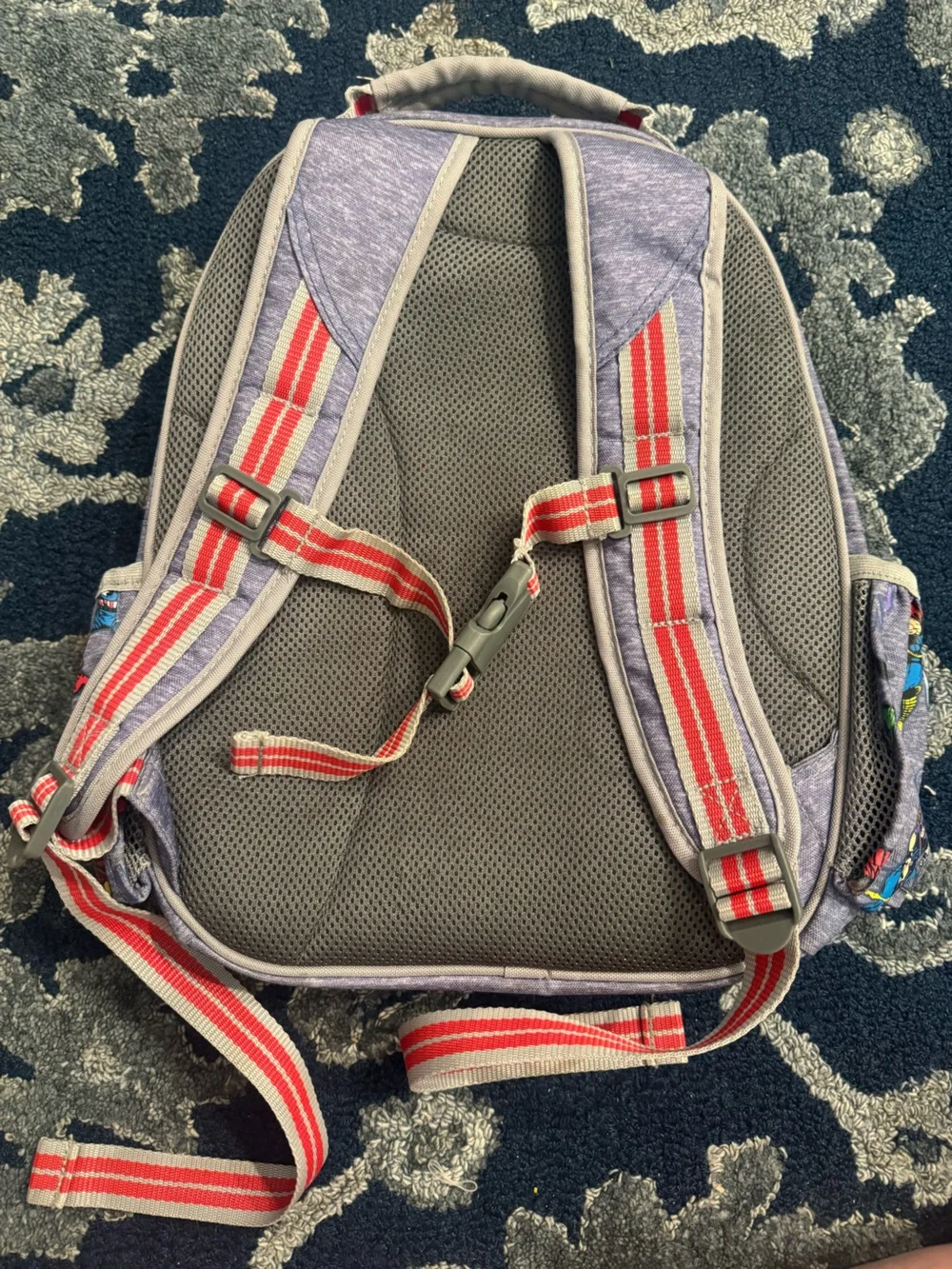 Pottery Barn Kids Purple Marvel-Style Superhero Backpack with Red Accents